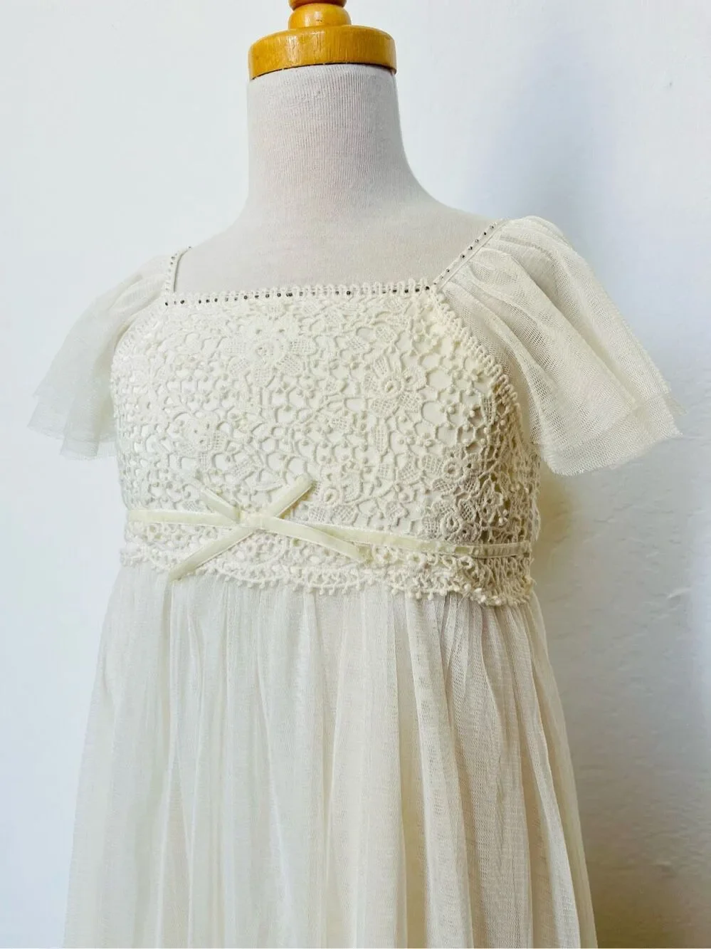 MONSOON Kids Lace Appliqué Beaded Dress Girls Size 7/8